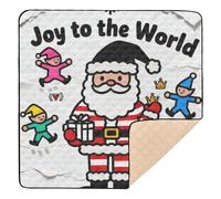 Joy to The World - Alfombra de juego de espuma suave de Papá Noel para el suelo, impermeable, para actividades de gimnasio para recién nacidos, bebés y niños pequeños, 50 x 50 pulgadas