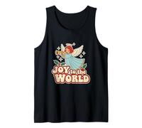 Joy To The World Angel Style Holiday Christmas Season Retro Camiseta sin Mangas