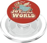 Joy To The World Angel Style Holiday Christmas Season Retro PopSockets PopGrip para MagSafe