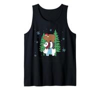 Joy to The World Bear Stack Holiday Cheer Camiseta sin Mangas