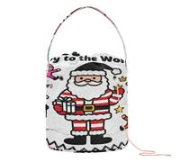Joy To The World - Bolsa organizadora de hilo de Papá Noel, bolsa de viaje portátil para viajes, suministros de punto de ganchillo