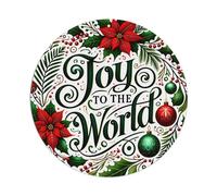 Joy To The World Christmas - Letrero redondo de metal vintage para decoración de pared interior y exterior, póster de metal retro de 8 x 8 pulgadas