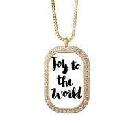 Joy To The World - Collar con colgante de diamantes de cristal dorado
