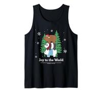Joy To The World Holiday Bears Winter Festivo Camiseta sin Mangas