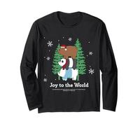 Joy To The World Holiday Bears Winter Festivo Manga Larga