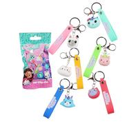 Joy Toy 24215 Gabby's Dollhouse - Llavero con clip de PVC en bolsa ciega (diseño no se puede elegir - 1 llavero - 6 personajes disponibles)