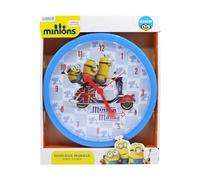 Joy Toy 90324 - Reloj de plástico con diseño de Minions de 24 cm en Papel de Regalo, Azul, Moderno