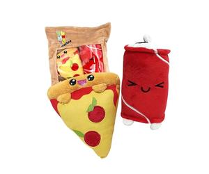 Joy Toy - Yummies Together Pizza y Cola - 2 Peluches de 15 cm en Bolsa de Peluche de 21 x 21 cm