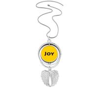 Joy Word - Collar giratorio con cita inspiradora y alas de ángel