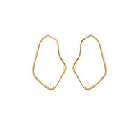 Joya BREIL Colección CAVE BLANCA, PENDIENTES DE MUJER en ACERO, PERLAS NATURALES Color ORO medida 5,5 - TJ4111