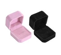 Joya Cuadrada De 2 Piezas, Caja De Anillo, Joyero De Terciopelo, Accesorios De Joyería, Joyero Simple.