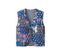 Joya genérica de hierro caballo invierno New Women's Street Fashion V cuello impreso chaqueta chaqueta y hombre, azul, L
