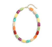 Joya Love Collares de cuentas para mujer, collar de cuentas de resina de gelatina de caramelo, multicolor, collar de cuentas de pilar, gargantilla gruesa de estilo bohemio, joyería de verano, Grande