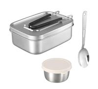 Joyan Lunch Box Inox 1200ml, Boîte Repas avec Compartiment Amovible, Bento Lunch Box avec Récipient de Sauce Inclus et Cuillère, Boîte à Bento en Acier Inoxydable, Étanche pour Enfants et Adultes