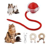 Joyan Pelota Interactiva para Gatos con Sonido de Pájaros y 2 Fundas de Peluche, Juguete Eléctrico Recargable USB, 3 Modos de Juego para Mascotas