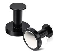 Joyan Set de 2 Ganchos Magnéticos Súper Fuertes, 36 mm Imanes Neodimio Gancho, para Cocina, Nevera, Oficina, Tablón de Anuncios (Negro)