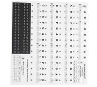 Joyance Calcomanías de partituras para piano, adhesivo de PVC extraíble para teclado, etiquetas de entonación de personal, letras negras, calcomanía de color para decoración de teclas de piano, fácil