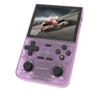 Joyance Consola de juegos de mano retro, pantalla de 3.5 pulgadas, 640 x 480, joystick dual, reproductor de juegos portátil de 3500 mAh para entretenimiento de ocio, morado