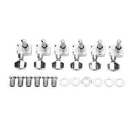 Joyance Juego de 6 llaves de afinación de guitarra, afinador de cuerda cerrada, 6 juegos para guitarra eléctrica Fender, alta precisión, fácil instalación, acabado cromado