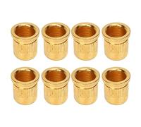 Joyance Juego de 8 casquillos de cuerda de guitarra, aleación compacta de bajo a través de hebilla para reemplazo, plata, piezas de guitarra eléctrica