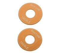 Joyance Junta de interruptor de cambio de guitarra eléctrica, 2 arandelas indicadoras de interruptor de palanca, placas de anillo de interruptor de engranaje plateadas para ritmo y agudos, diseño