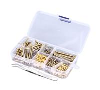 Joyance Kit de tornillos de guitarra, kit de tornillos de guitarra, surtido de tornillos de puente de resorte de hierro para mantenimiento de reparación, color dorado, incluye varios tornillos para
