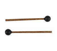 Joyance Mazo de tambor con cabeza de goma, mango de madera, kit de acordeón de instrumentos de 8 pulgadas para tocar pandereta, jingles de percusión, cascabeles de mano de doble fila