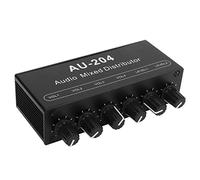 Joyance o Mini preamplificador estéreo para preamplificador, entrada de 2 vías, salida de 4 vías, amplificador de auriculares de 3,5 mm, panel de control de música, diseño compacto