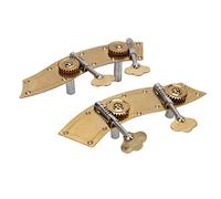 Joyance Open Gear - Clavijas de afinación de graves, 2 piezas de repuesto de doble cabezal de máquina de metal, perilla de engranaje abierta, acabado dorado