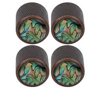 Joyance Perillas de guitarra de cúpula para bajo eléctrico, 4 piezas de metal de gama alta con incrustaciones de tono de control de volumen, carcasa de color plateado, compatible con guitarras