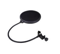 Joyance Pop Filterformicrophone - Micrófono de estudio, máscara de pantalla de viento de doble capa, eje ajustable, filtro de micrófono flexible para grabar, hablar, cantar