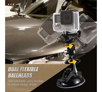 Joyance Potente soporte de ventosa para coche, doble cabezal de bola giratorio de 360°, capacidad de carga de 450 g, compatible con Hero 11/10/9/8, Osmo Action,