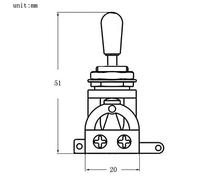 Joyance Selector de pastilla de guitarra recta corta de 3 vías, selector de pastilla con sombrero de latón para guitarras eléctricas Gibson Les Paul LP SG