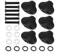 Joyance Tapa de afinación de clavija de afinación, 20,2 mm, mango de perilla de afinación de ukelele con forma de cola de pez, hebilla de eje de guitarra, color negro, instrumentos musicales