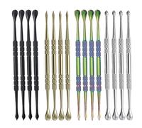 Joyangy Juego de 16 herramientas de tallado de cera multicolor, cucharas de escultura de doble extremo de acero inoxidable y bolígrafos de trinchar, herramienta de cuchara de cera de 4.6 pulgadas,