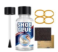 JOYAONE Pegamento para Zapatos 30ml con Pincel - Adhesivo Reparación de Zapatos, Goma, Cuero, Plástico - Incluye 2 Lijas y 4 Gomas Elásticas - Kit Completo para Reparaciones Rápidas