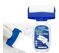 JOYAONE Pintura blanca para pared con rodillo, secado rápido y a base de agua, cubre grafitis, manchas y amarilleamiento, fácil de aplicar, brocha integrada para reparación de paredes (500 g)