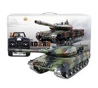JOYARCH German Leopard 2A6 RC Tank Model para adulto, escala 1/16 2.4G, tanque militar de batalla principal con efecto de disparo de humo de sonido, edición definitiva de metal