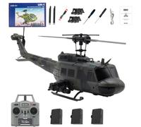 JOYARCH Helicóptero C032 UH-1 Huey RC, helicóptero sin escobillas de 6 canales a escala 1/48 con posicionamiento de flujo óptico, vuelo invertido con un clic y estabilizado giroscopio, modelo de avión