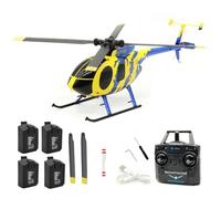 JOYARCH RC ERA C184 MD500 - Helicóptero RC para adultos, 2.4 G, 4 canales, 6 ejes, sin control remoto, avión de vuelo ultra estable con sensor óptico y transmisor mejorado - 4 baterías