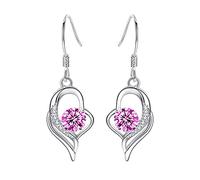 Joyas Accesorios Pendientes Corazón Pendientes Largos Mujer Corazón Colgante Eterno Pendientes Pendientes de aro Plata 925 Mujer, Einheitsgröße, Cobre