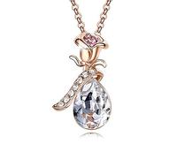 Joyas Colgantes para Mujeres Decoradas con Cristales de de Flores de Rosa Joya romántica Regalo P0319D