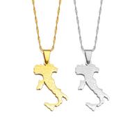 Joyas Con Dijes Patrióticos Para Mujeres Y Hombres, Italia Con Sicilia Y Cerdeña Juntas, Mapa, Collares Con Colgante Con Nombre De Ciudad, Mapas Italianos, Joyería De Hip Hop, Regalos Para Niñas,