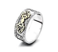 Joyas de Anillo, Hombres y Mujeres S925 Silver King Kong Ring, Retro King Kong Ring, Plata, 11