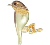 Joyas de broche para mujer, 14K Gold Lucky Magpie Brooch, Moissanite & Oil Drop Design High-End Pin, Anti-Loss Buckle for Suit Collar(Golden)