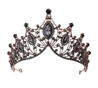 Joyas de cabello tiaras de corona para mujeres Coronas de cría negras vintage Coronas de diez rianas Novias Accesorios para el cabello de la boda