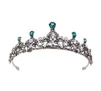 Joyas de cabello tiaras de corona para mujeres Coronas de cría negros vintage Coronas de diez rianas Novias Accesorios para el cabello de la boda