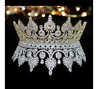 Joyas de cabello Tiaras de corona para mujeres European Retro Crown Bride Crown Banquete Vestido de novia Accesorios de joyas por gagalu (color: color de oro amarillo claro)