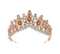 Joyas de cabello Tiaras de corona para mujeres Tiaras de cristal amarillo vintage Joyería para el cabello Joyería de la cabeza de la cabeza de la cabeza de la cabeza