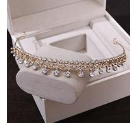 Joyas de cabello Tiaras para mujeres Corona de bodas para la cabeza para nupcias Gold Barroque Cristal Tiaras Coronas de novia para mujeres Accesorios para el cabello de boda